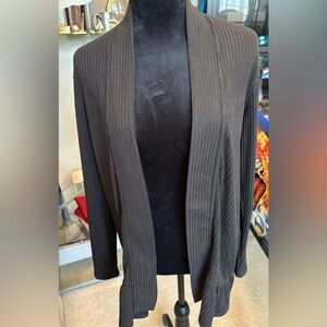 LC Lauren Conrad Black Ribbed Peplum Cardigan Size Large NWT